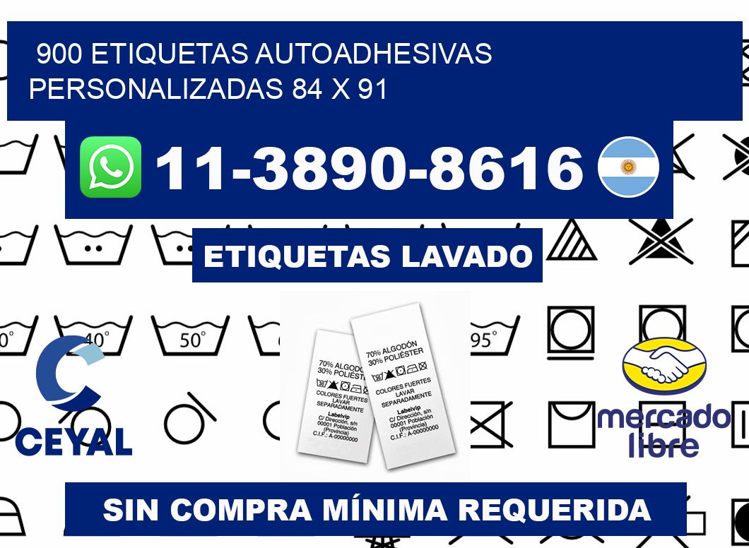 900 Etiquetas autoadhesivas personalizadas 84 x 91