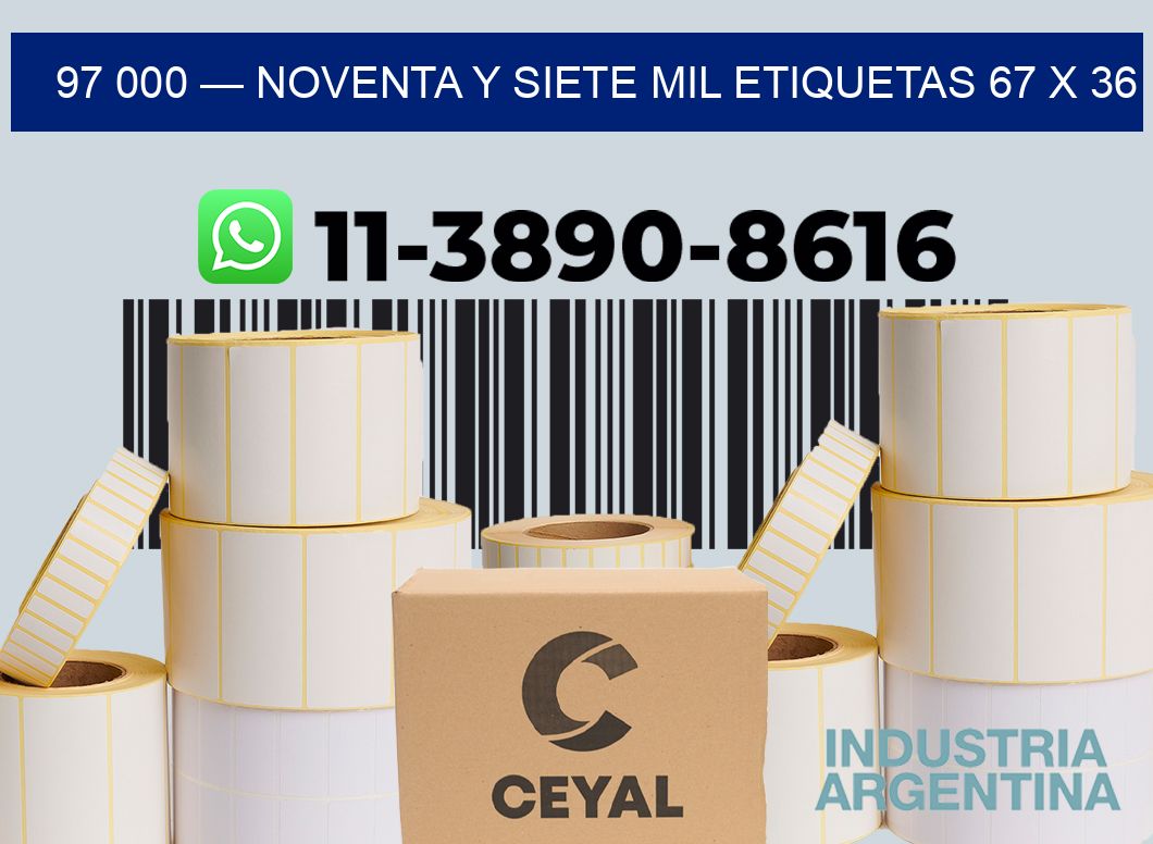 97 000 — noventa y siete mil etiquetas 67 x 36