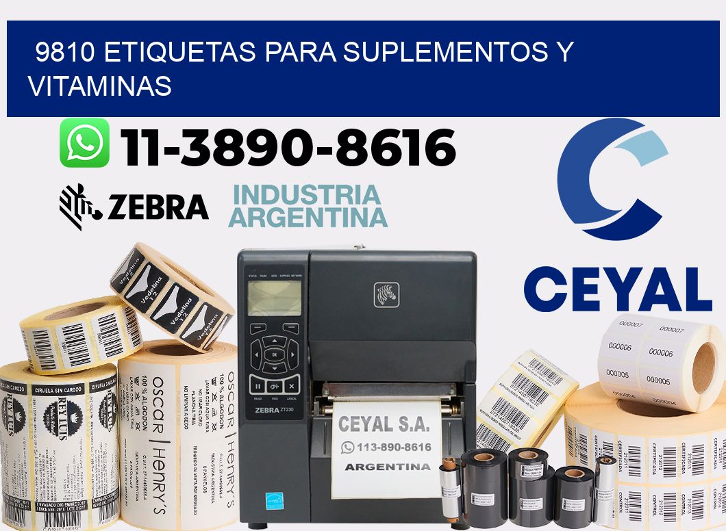 9810 Etiquetas para suplementos y vitaminas