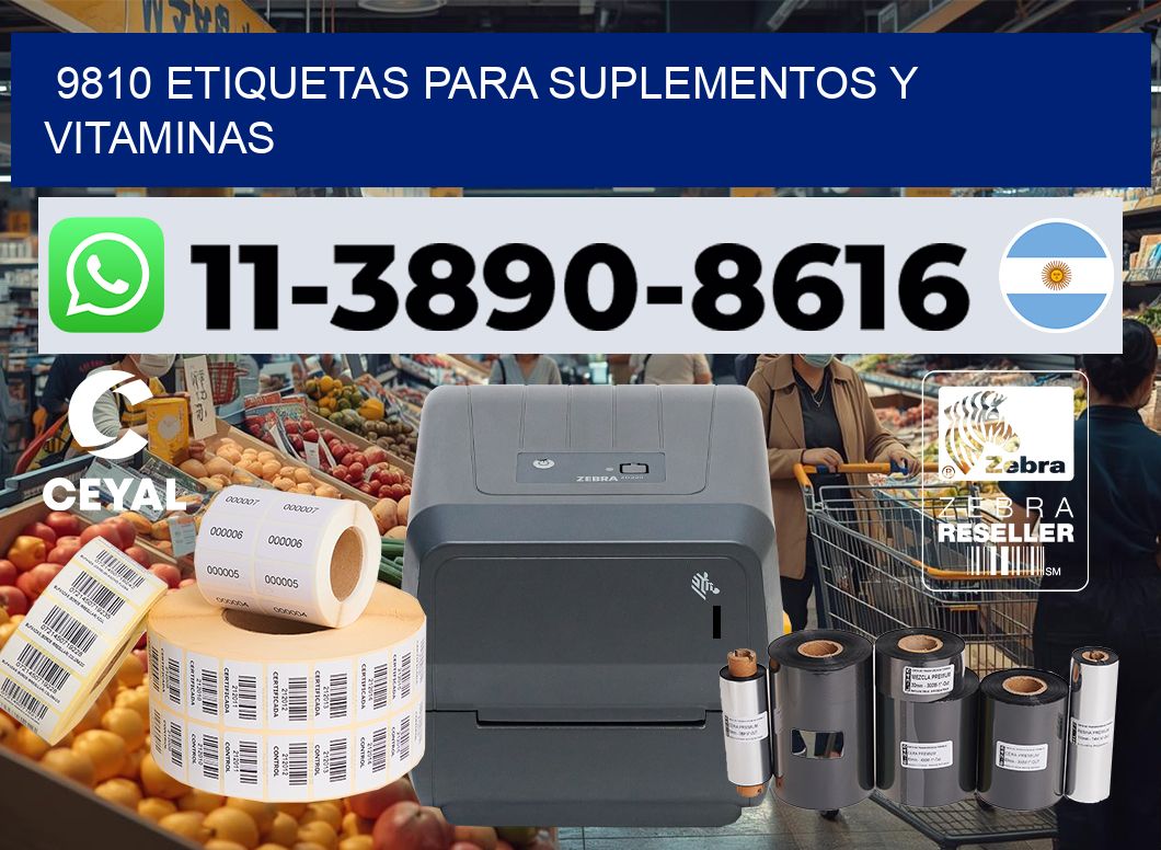 9810 Etiquetas para suplementos y vitaminas