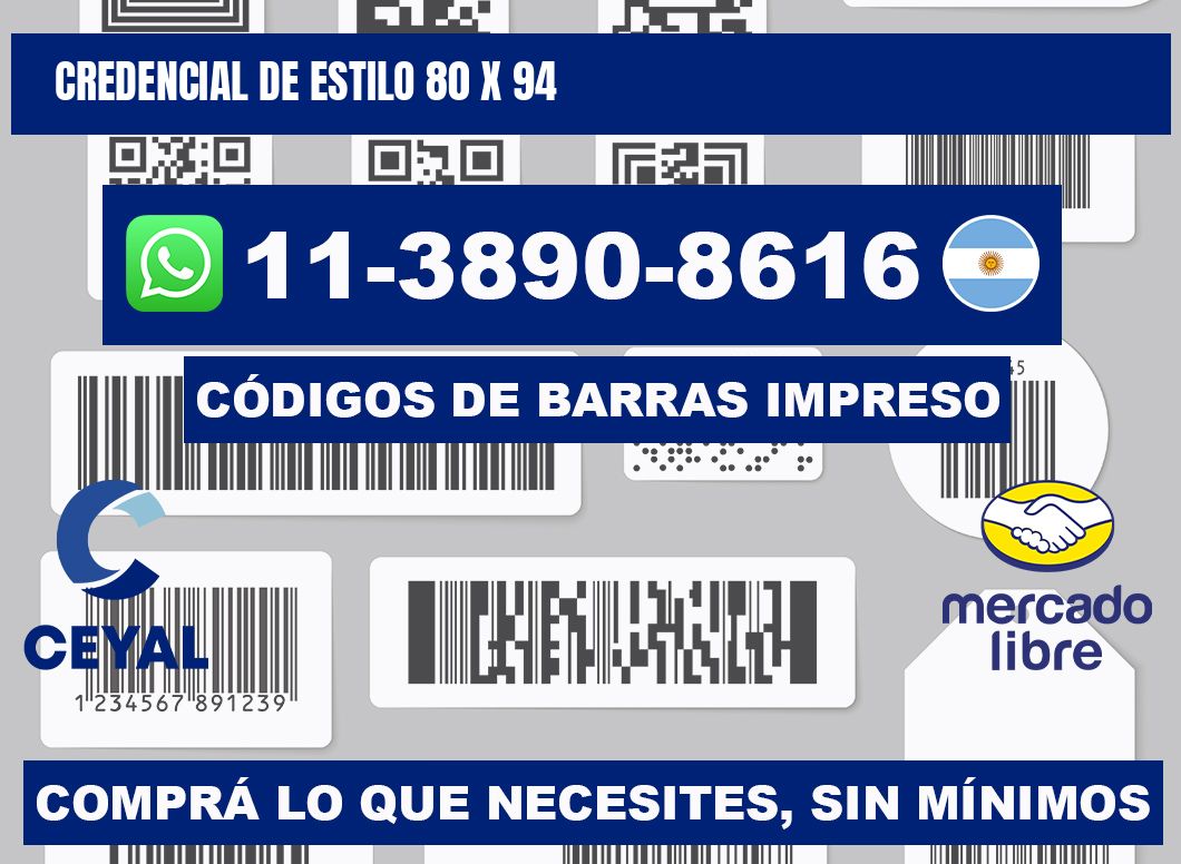 Credencial de estilo 80 x 94