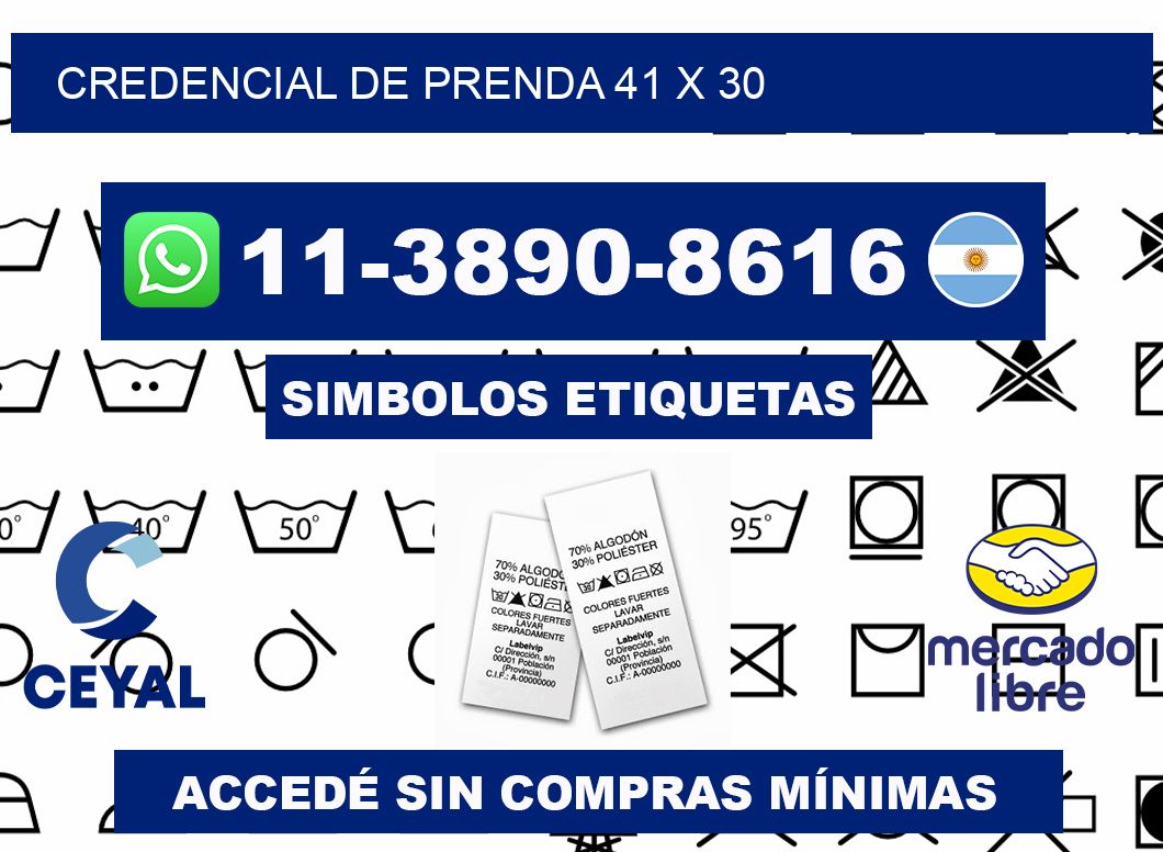 Credencial de prenda 41 x 30