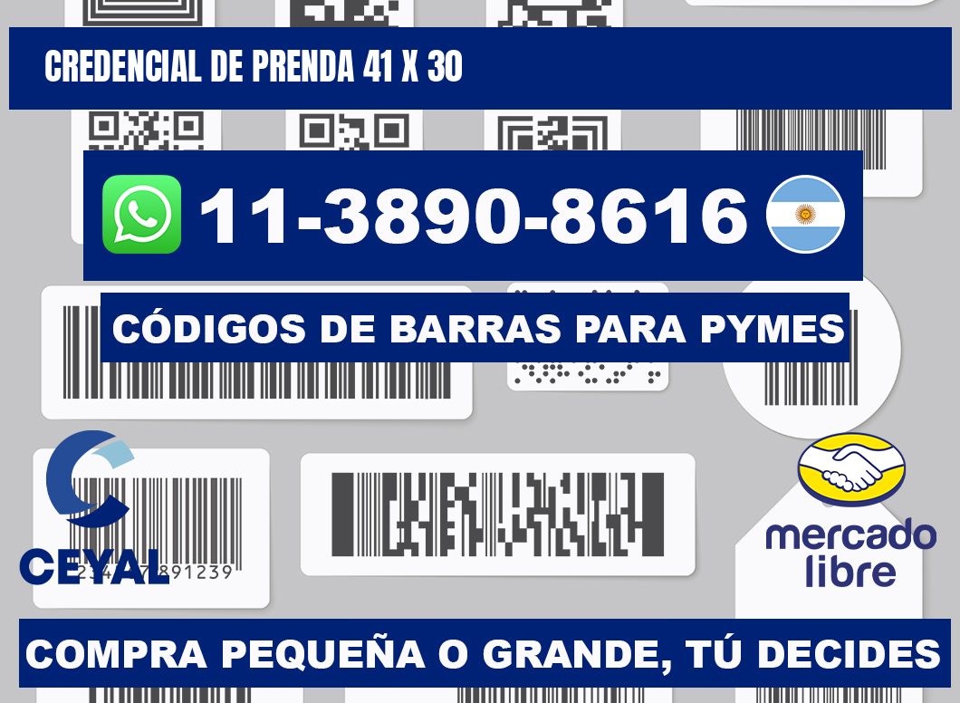 Credencial de prenda 41 x 30