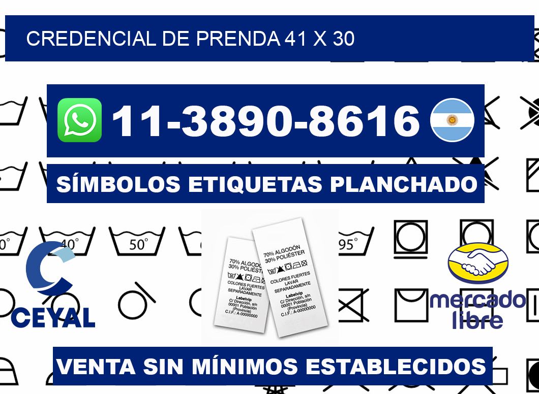 Credencial de prenda 41 x 30