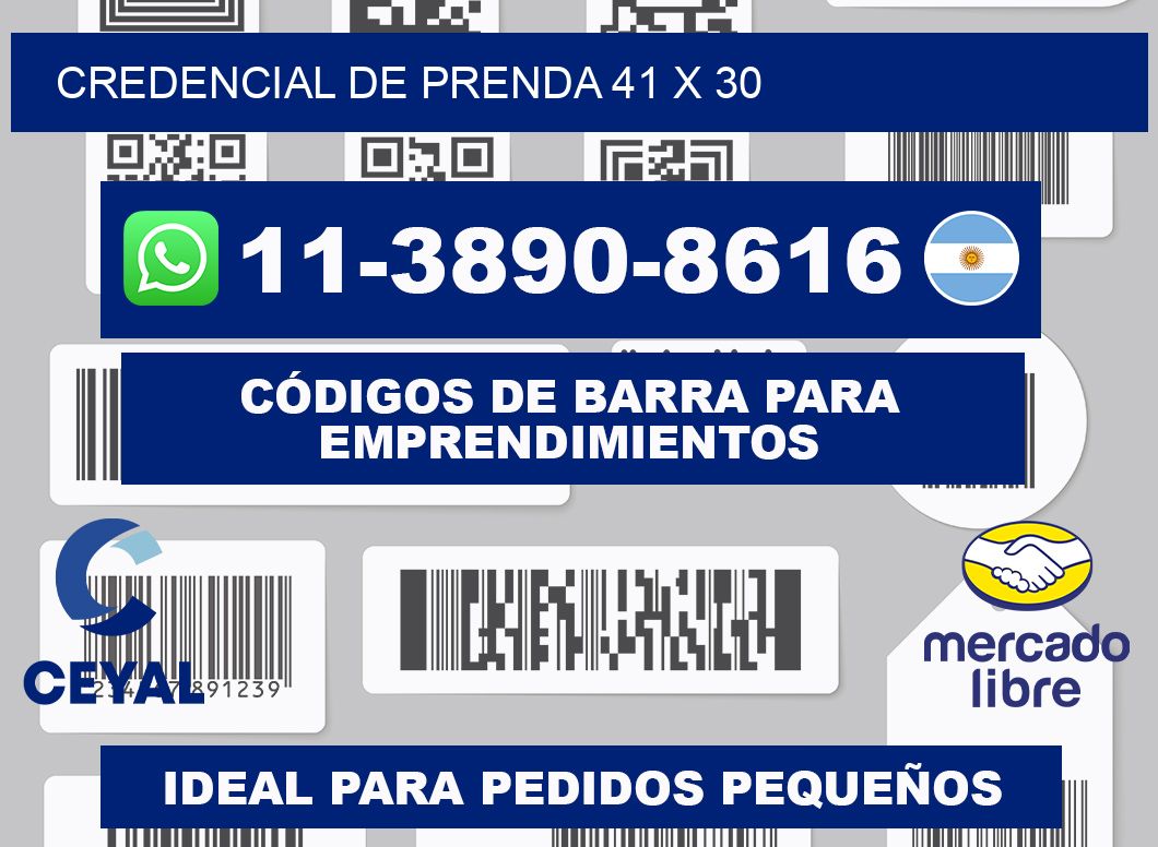 Credencial de prenda 41 x 30