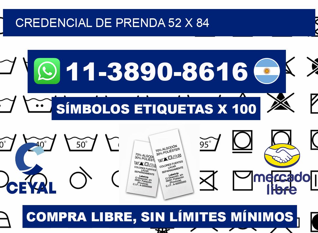 Credencial de prenda 52 x 84