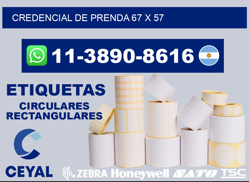 Credencial de prenda 67 x 57