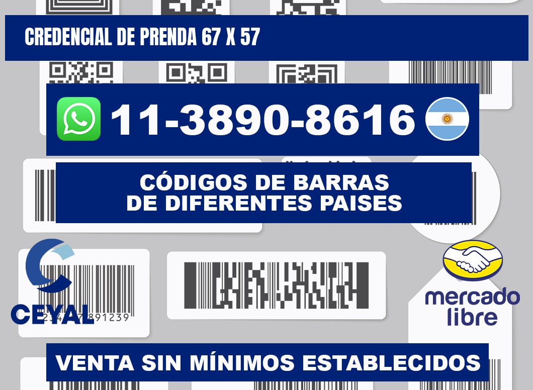 Credencial de prenda 67 x 57