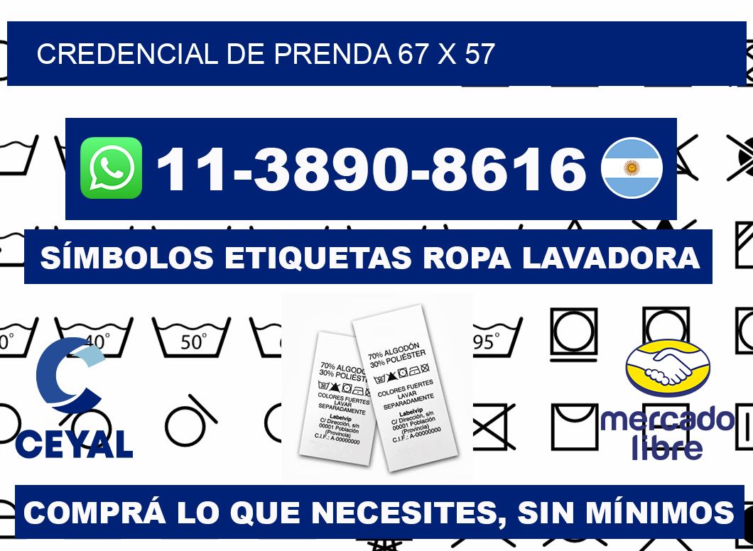 Credencial de prenda 67 x 57