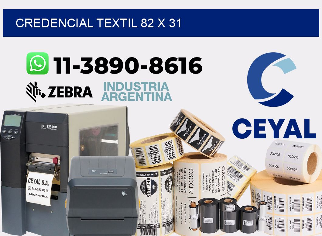 Credencial textil 82 x 31