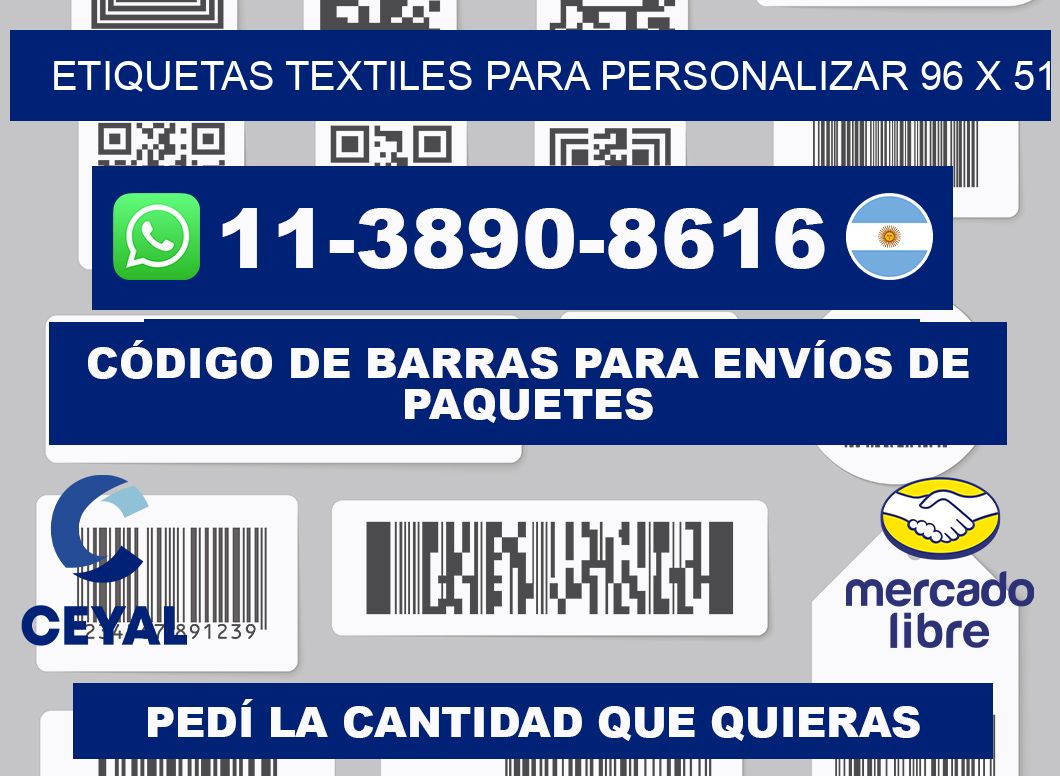 ETIQUETAS TEXTILES PARA PERSONALIZAR 96 x 51