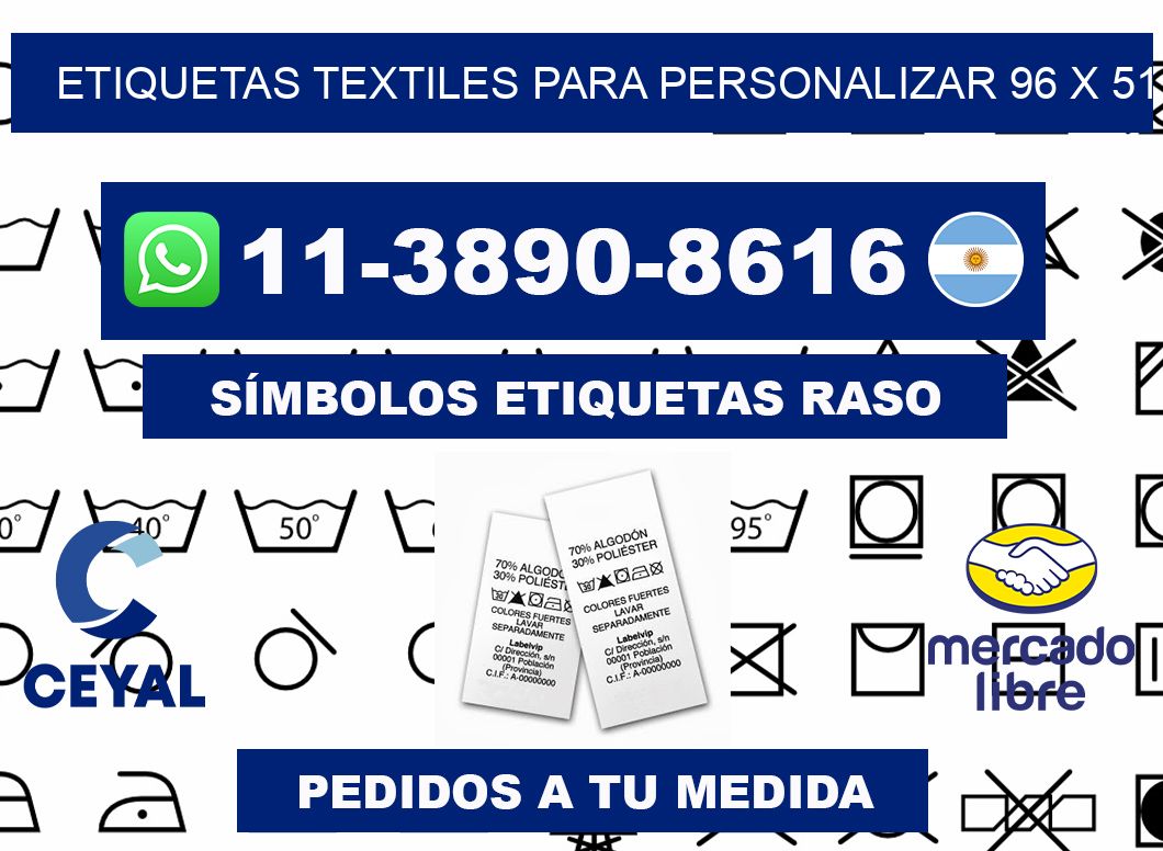 ETIQUETAS TEXTILES PARA PERSONALIZAR 96 x 51