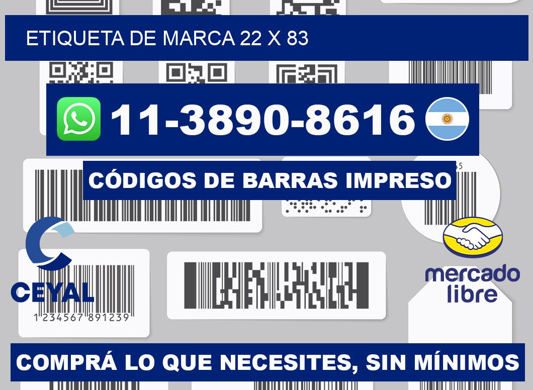 Etiqueta de marca 22 x 83