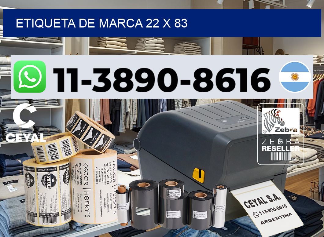 Etiqueta de marca 22 x 83