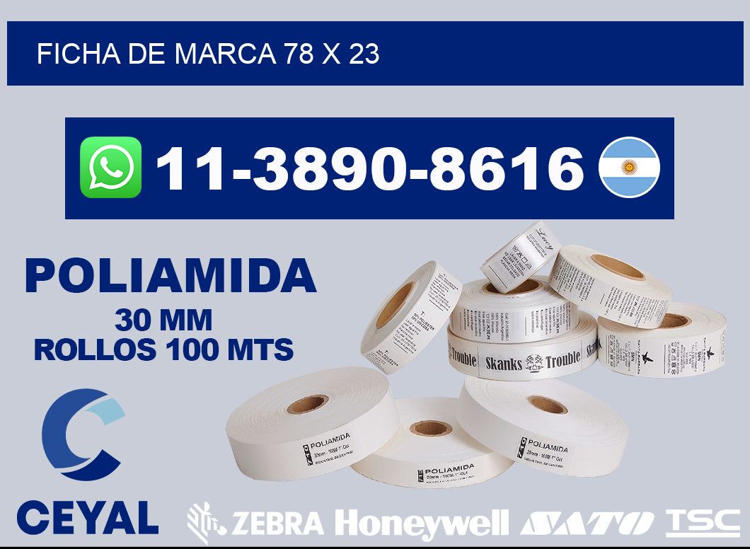 Ficha de marca 78 x 23