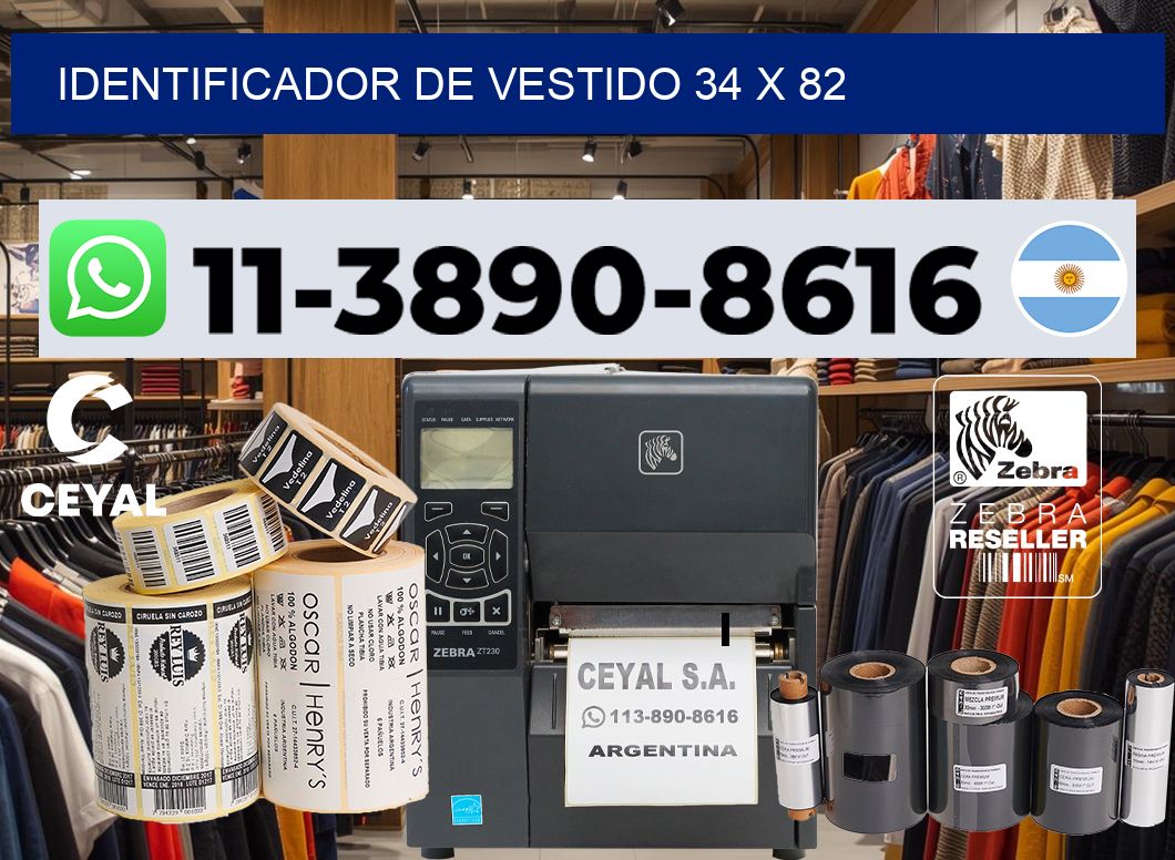 Identificador de vestido 34 x 82