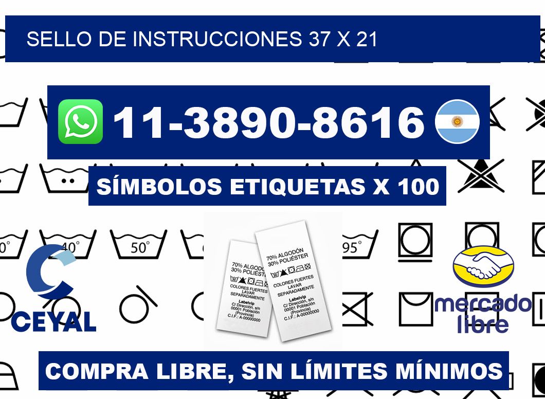 Sello de instrucciones 37 x 21