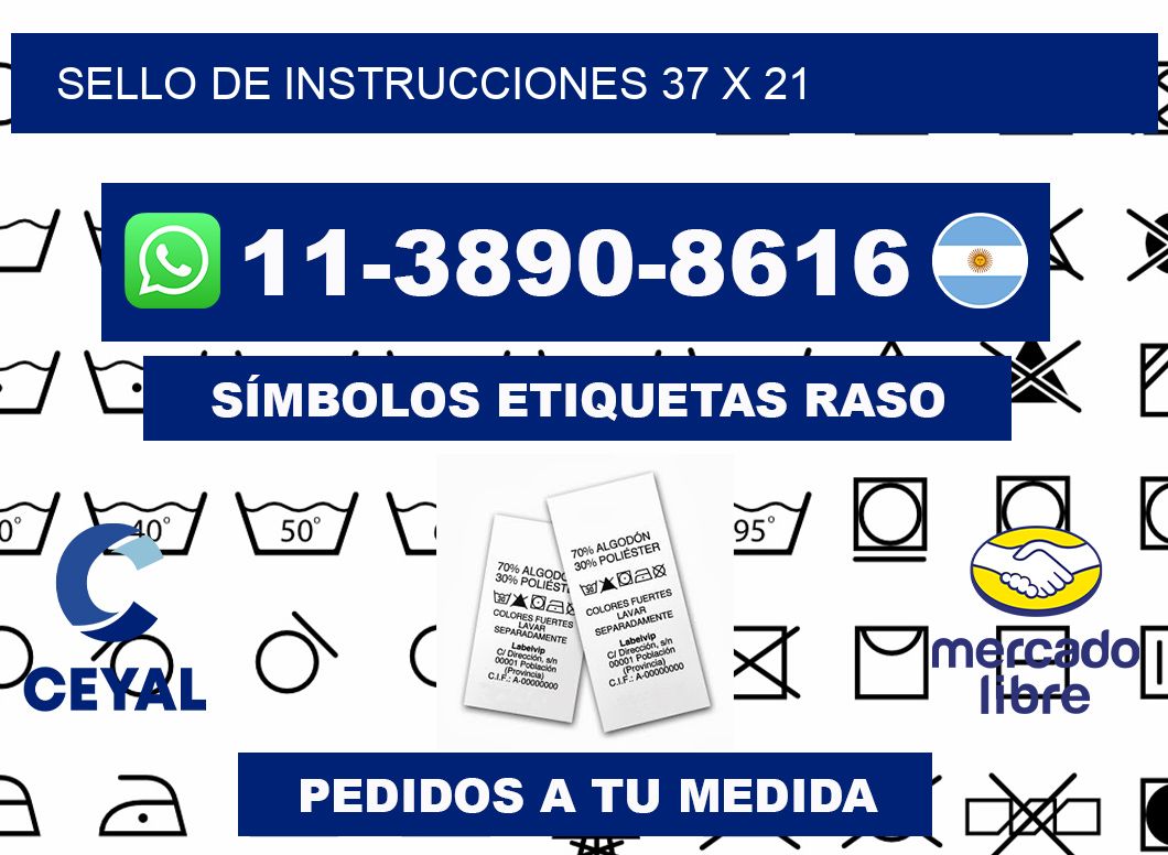 Sello de instrucciones 37 x 21