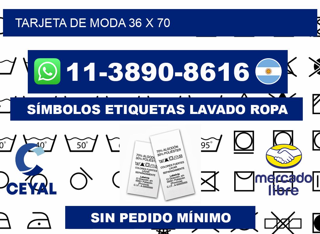 Tarjeta de moda 36 x 70