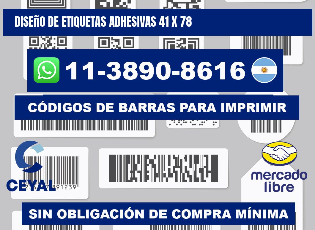 diseño de etiquetas adhesivas 41 x 78