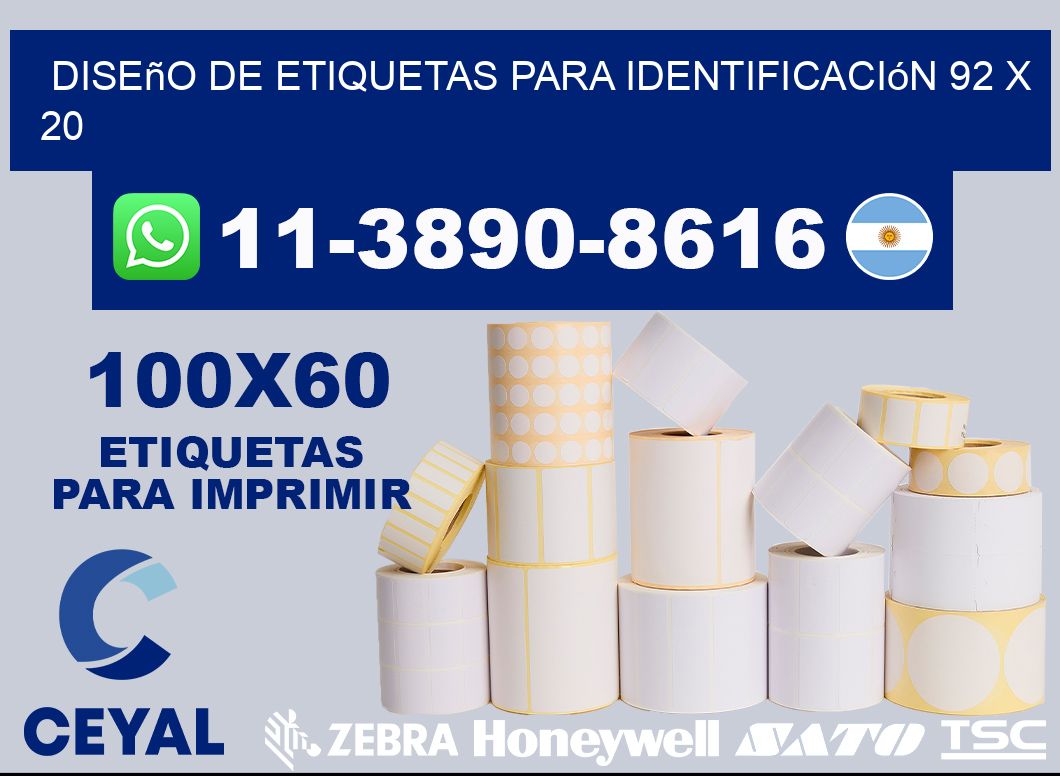 diseño de etiquetas para identificación 92 x 20