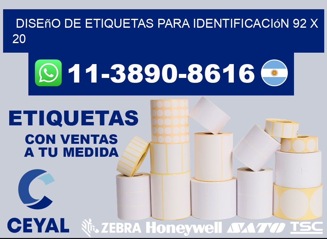 diseño de etiquetas para identificación 92 x 20