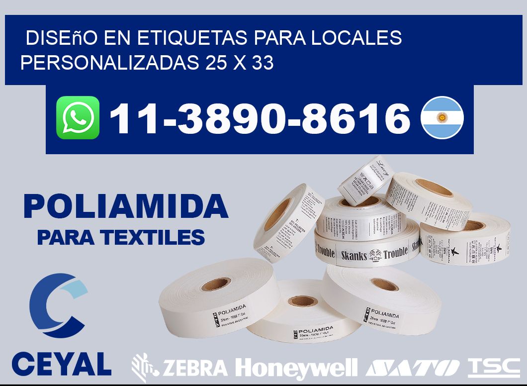 diseño en etiquetas para locales personalizadas 25 x 33