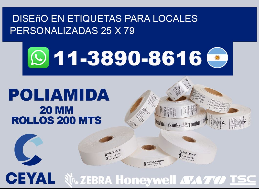 diseño en etiquetas para locales personalizadas 25 x 79