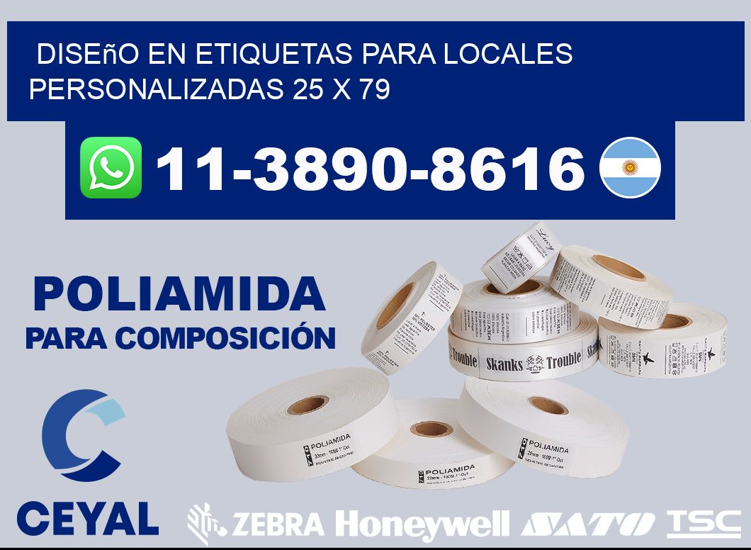 diseño en etiquetas para locales personalizadas 25 x 79