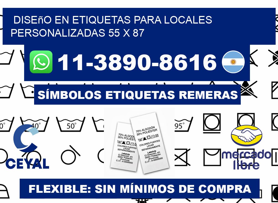 diseño en etiquetas para locales personalizadas 55 x 87