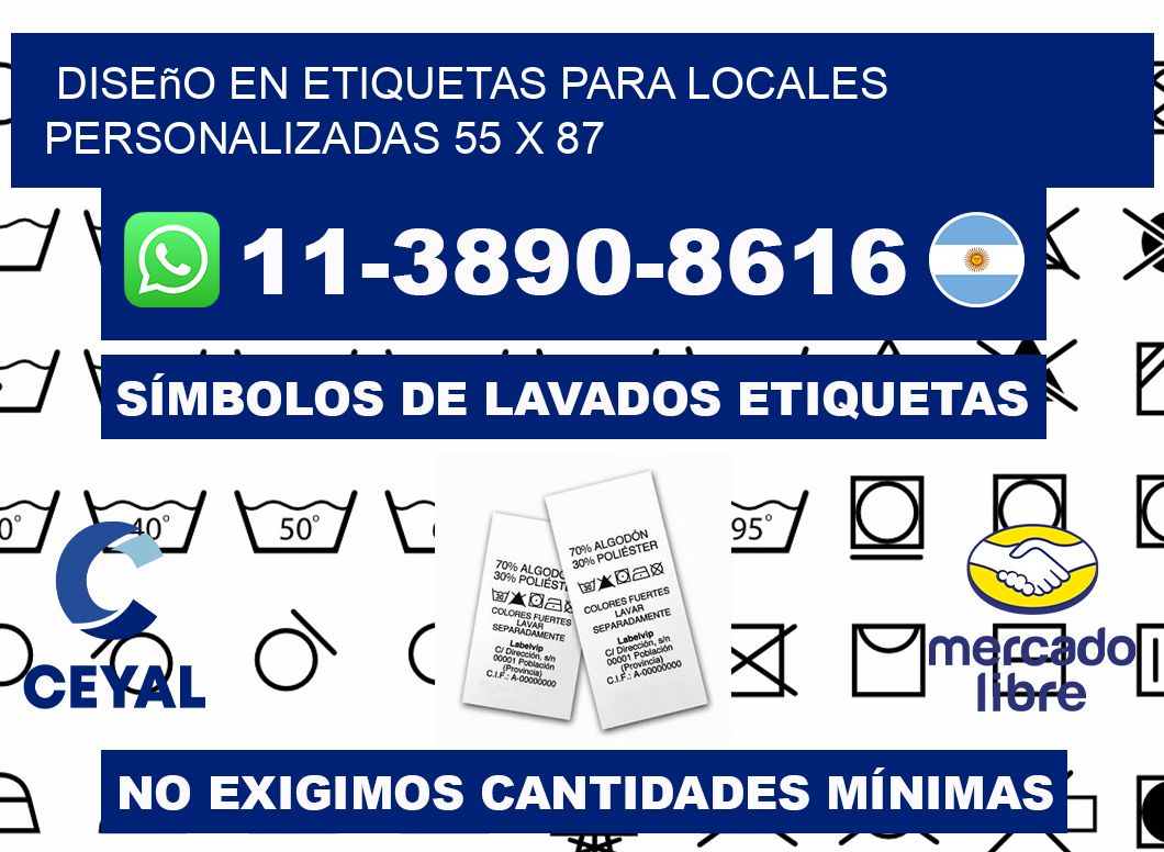diseño en etiquetas para locales personalizadas 55 x 87