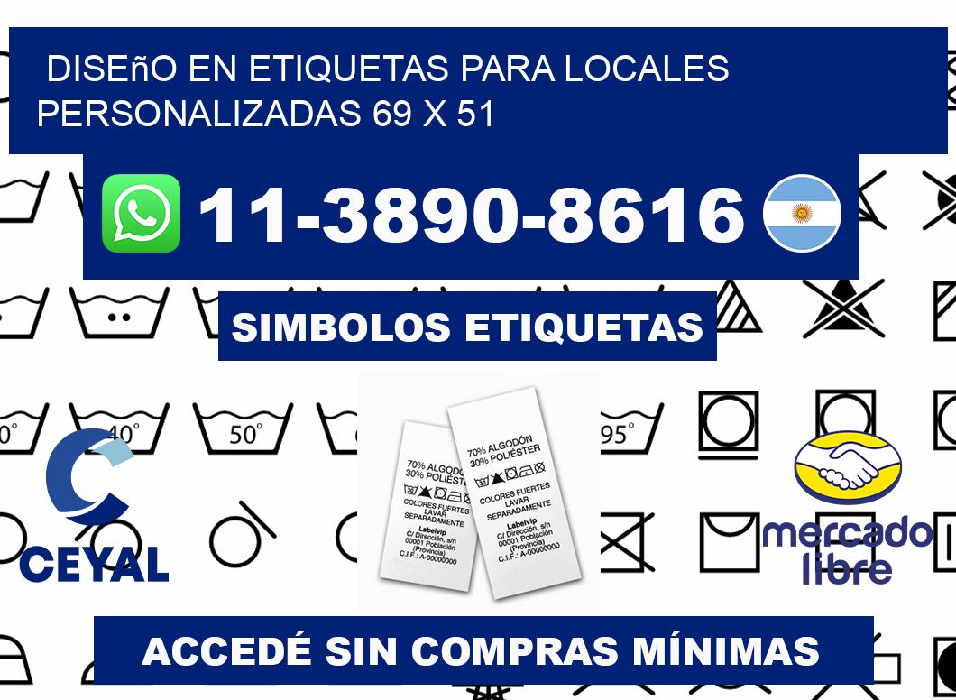 diseño en etiquetas para locales personalizadas 69 x 51
