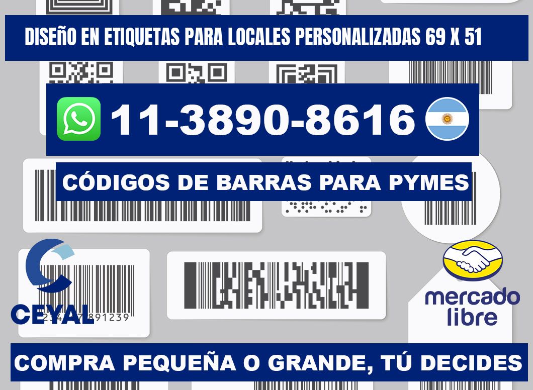 diseño en etiquetas para locales personalizadas 69 x 51