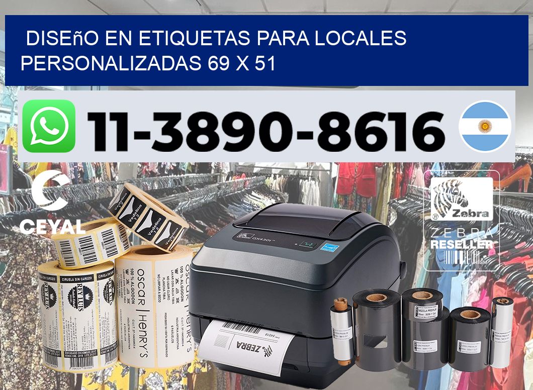 diseño en etiquetas para locales personalizadas 69 x 51