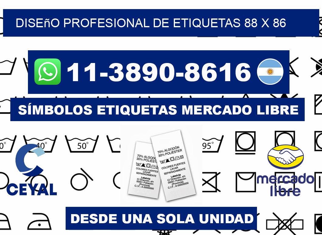 diseño profesional de etiquetas 88 x 86