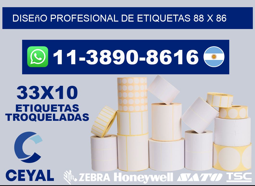 diseño profesional de etiquetas 88 x 86