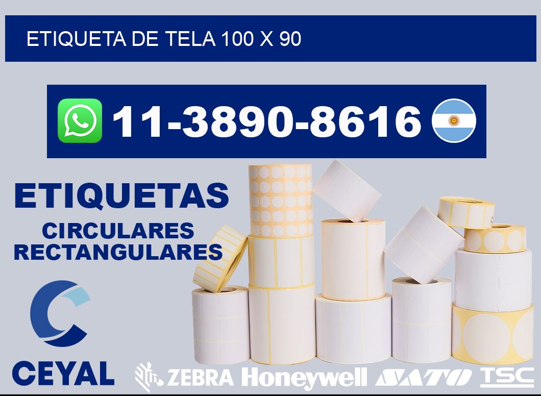 etiqueta de tela 100 x 90
