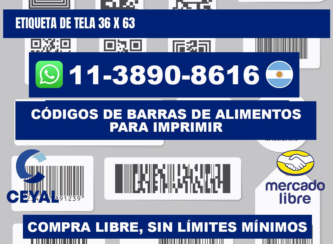 etiqueta de tela 36 x 63