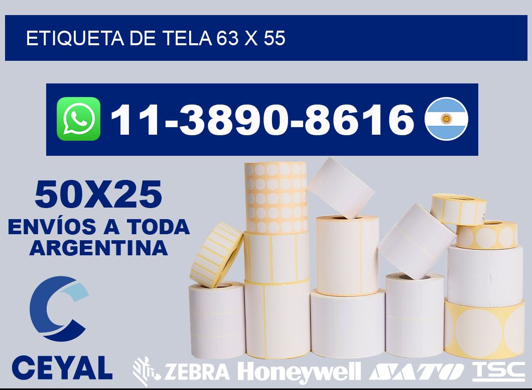 etiqueta de tela 63 x 55