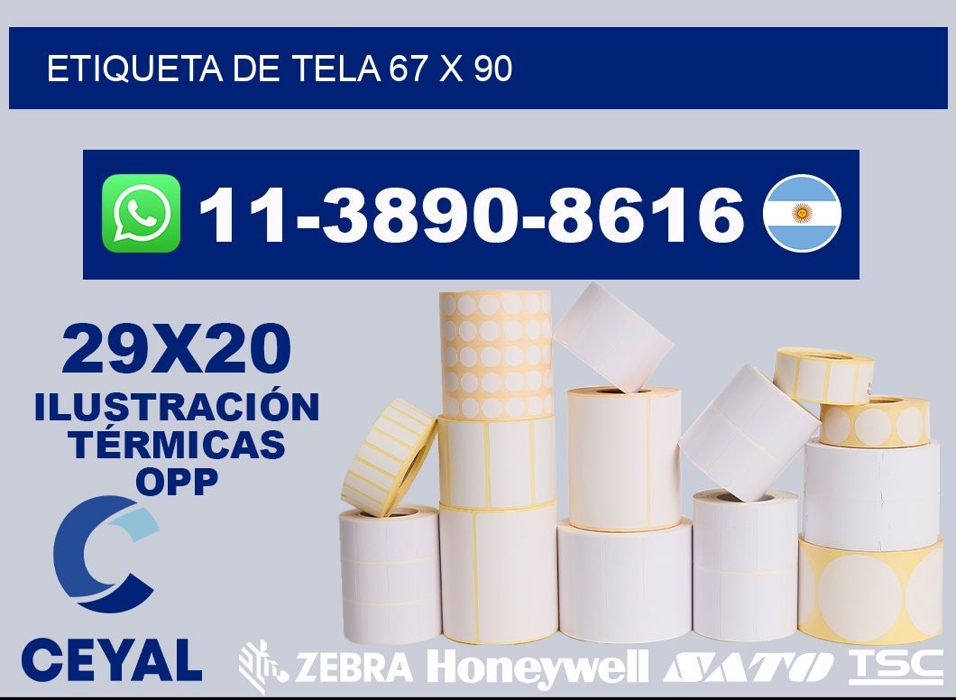 etiqueta de tela 67 x 90