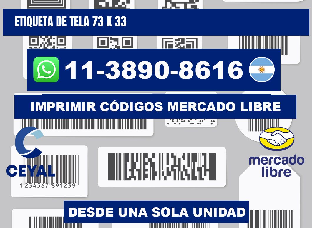 etiqueta de tela 73 x 33
