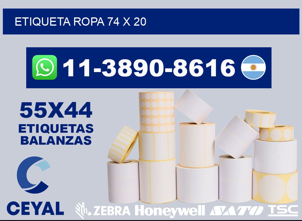 etiqueta ropa 74 x 20