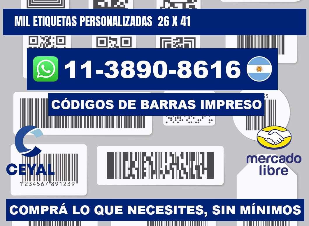 mil etiquetas personalizadas  26 x 41