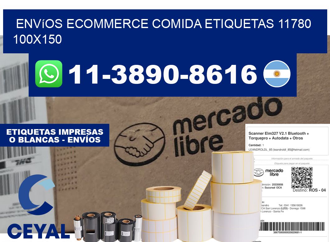 Envíos Ecommerce comida etiquetas 11780 100x150