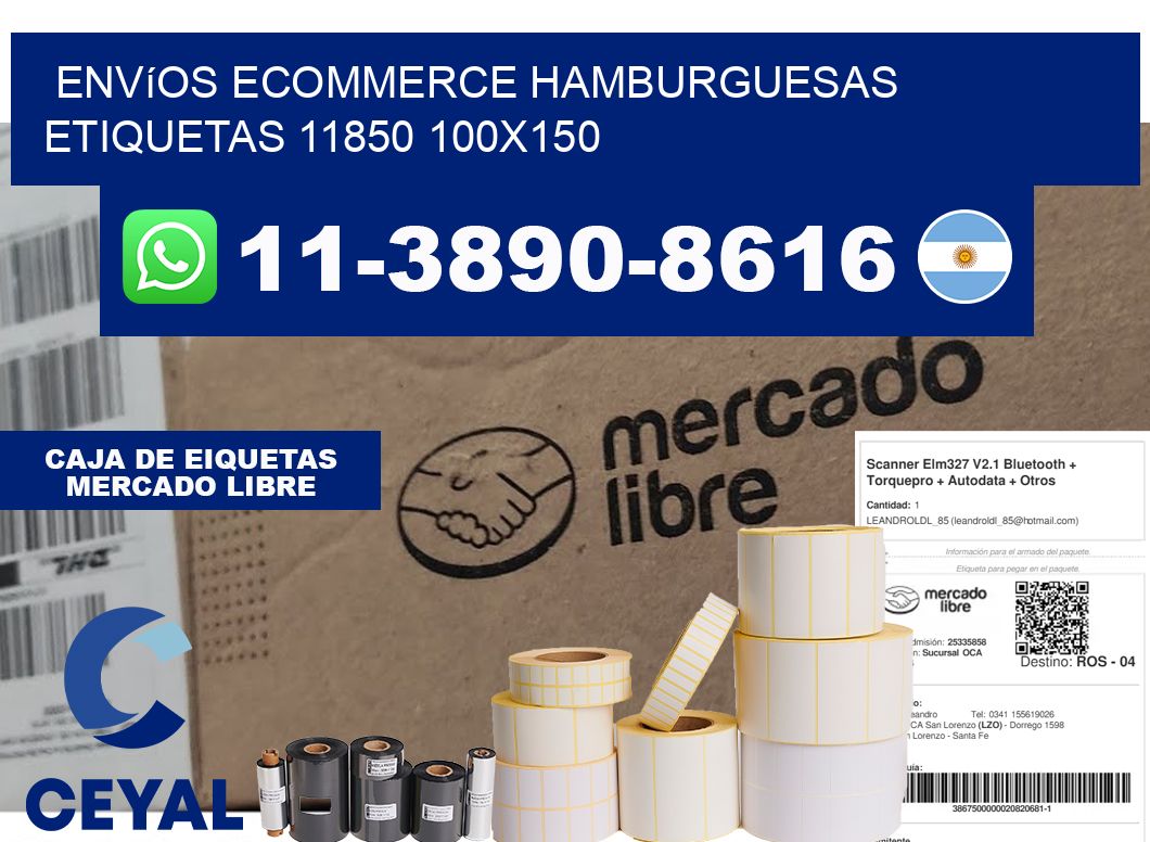Envíos Ecommerce hamburguesas etiquetas 11850 100x150