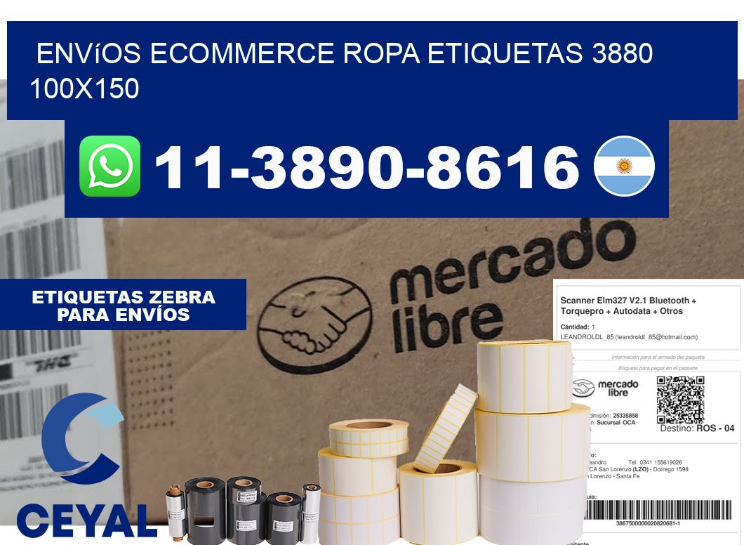 Envíos Ecommerce ropa etiquetas 3880 100x150