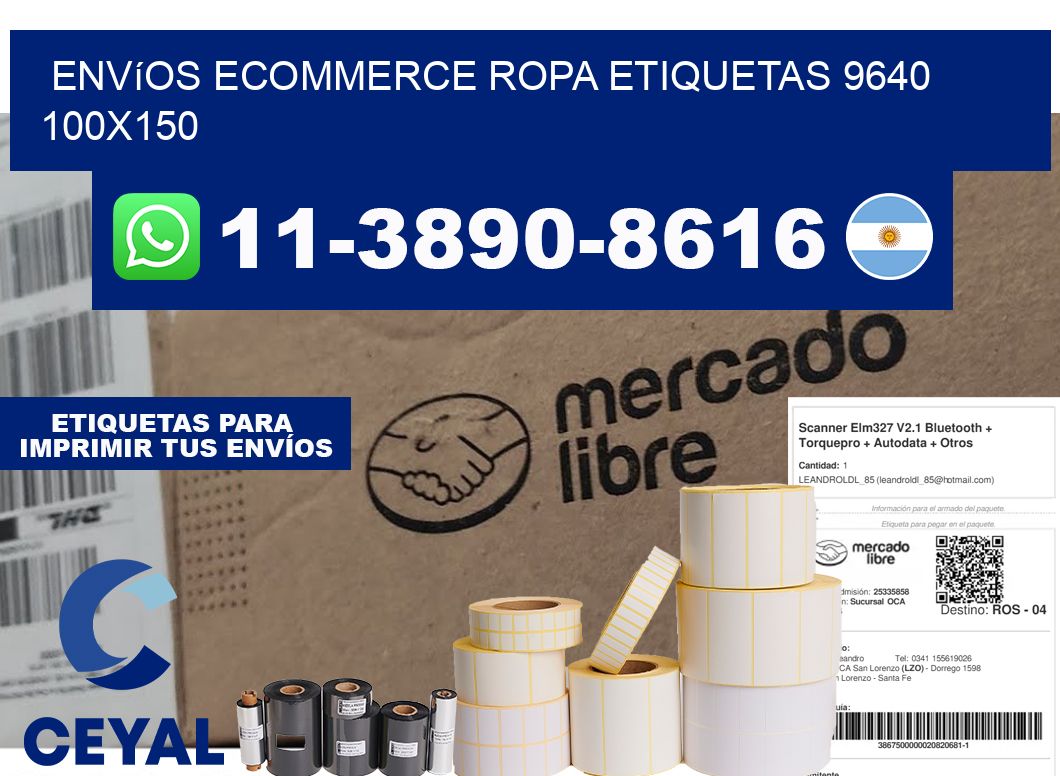Envíos Ecommerce ropa etiquetas 9640 100x150