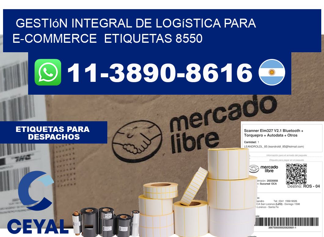 Gestión integral de logística para e-commerce  etiquetas 8550