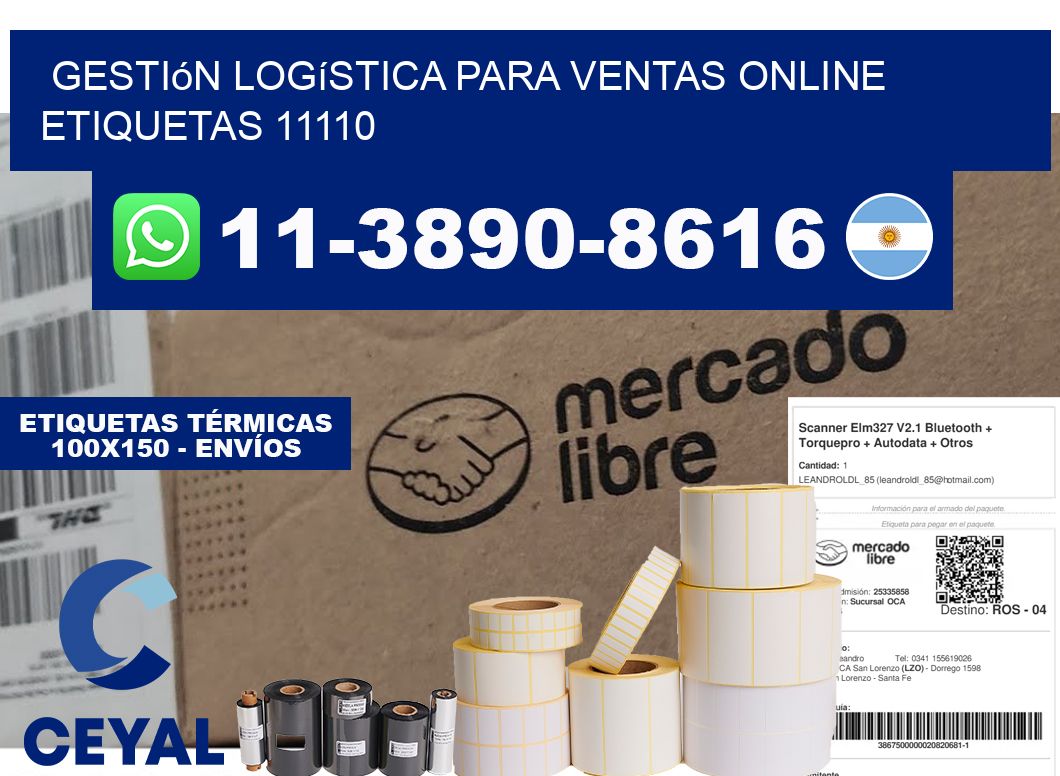 Gestión logística para ventas online  etiquetas 11110