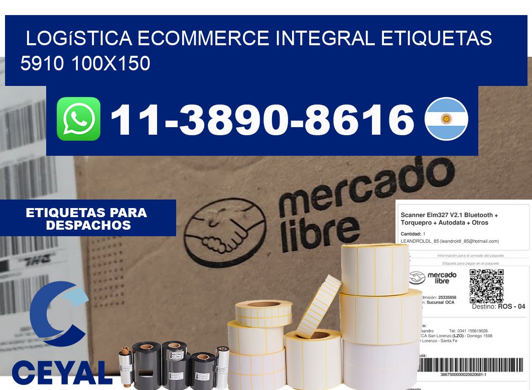 Logística ecommerce integral etiquetas 5910 100x150